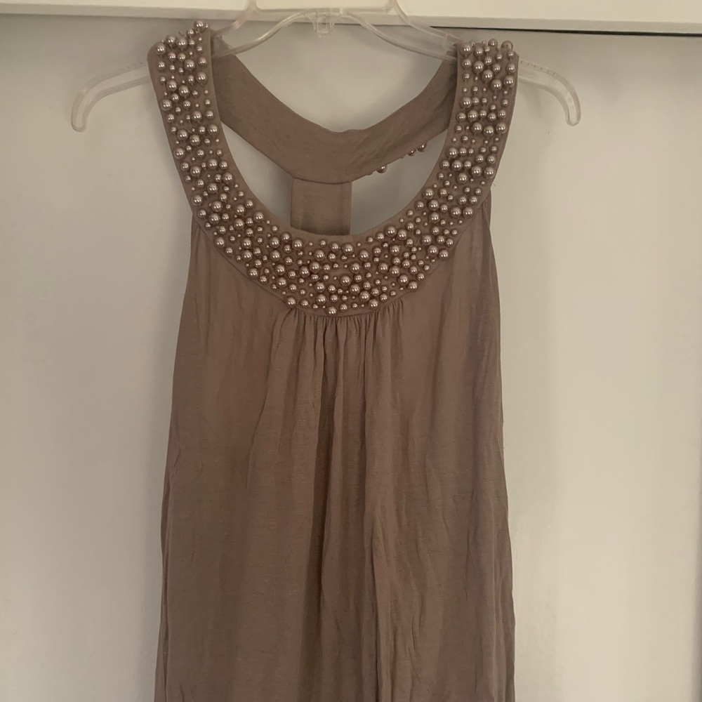 Beaded fashion racer back tank top